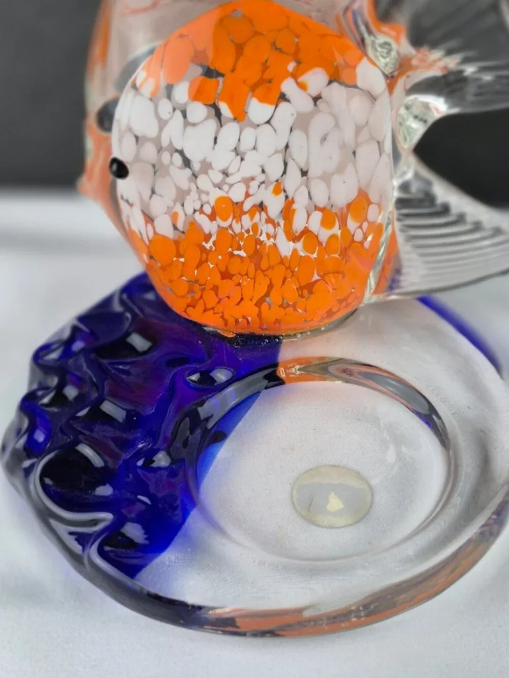 PartyLite Art Glass Tropical Angel Fish Tealight Candle Holder